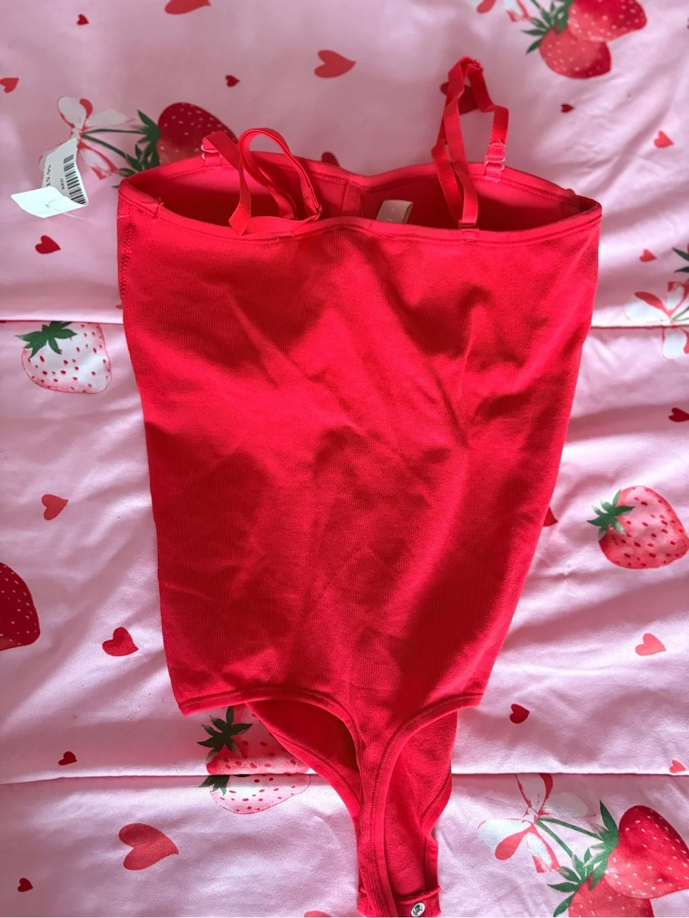 SHEIN Bright Red Girls' One-Piece Bodysuit